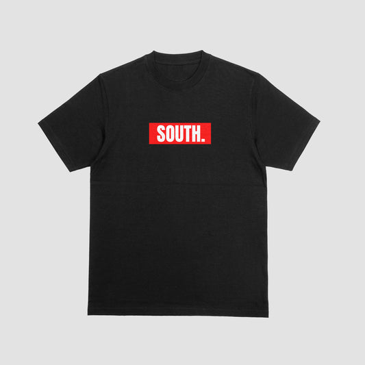 Small South Box Tee (Black/Red/White)