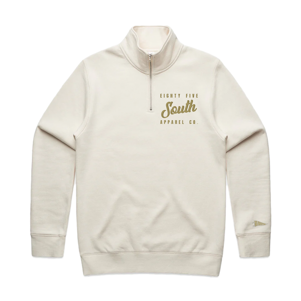 Premium Embroidered Quarter Zips | Ecru (Limited Edition)
