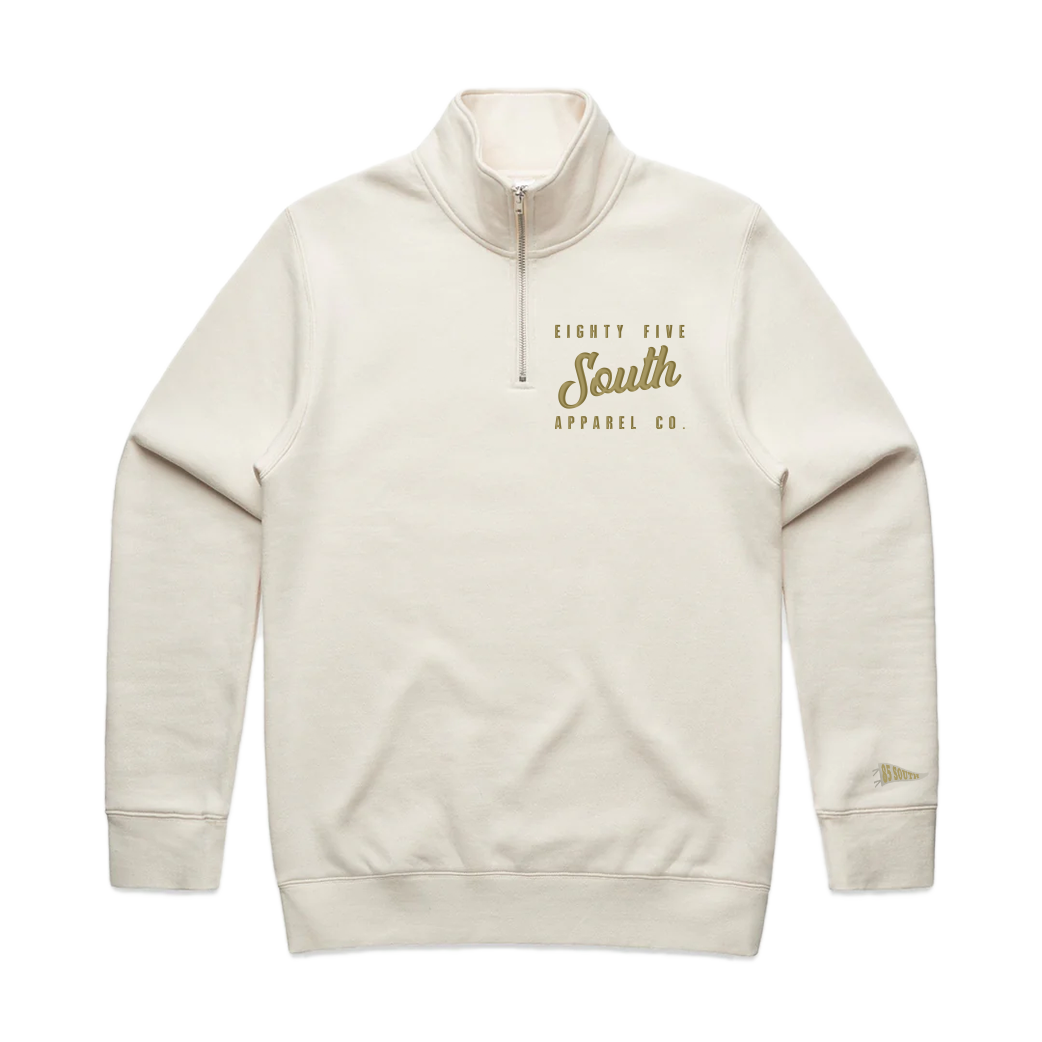 Premium Embroidered Quarter Zips | Ecru (Limited Edition)