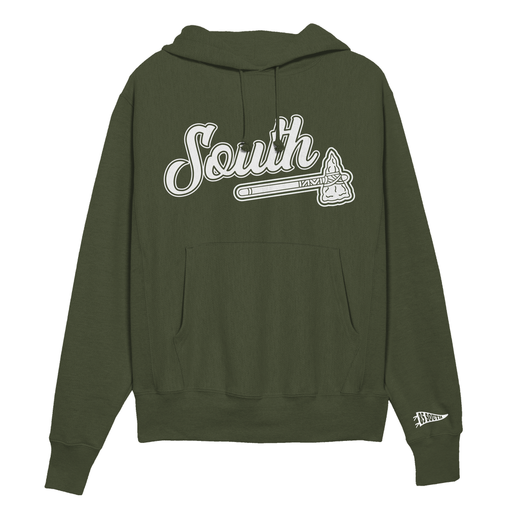 White Print Classic Tomahawk Hoodie - Army/White