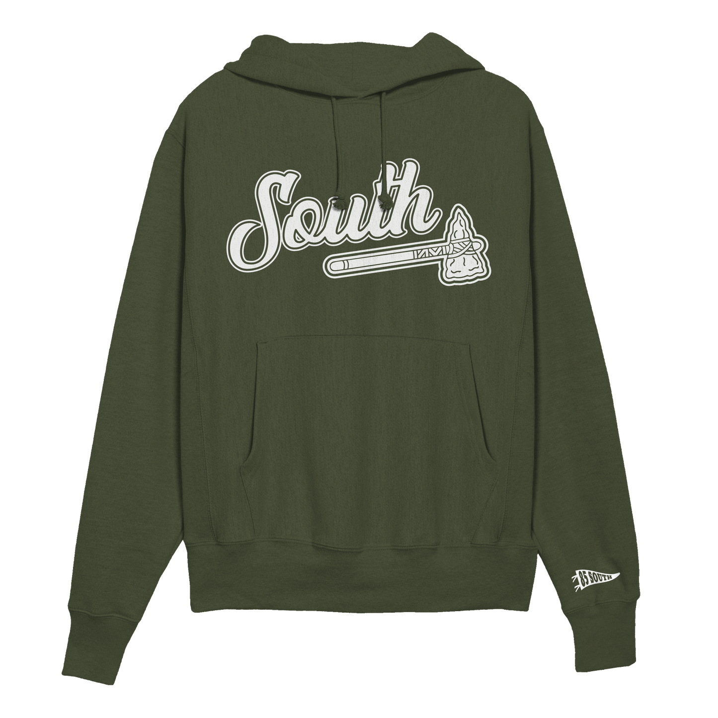 White Print Classic Tomahawk Hoodie - Army/White