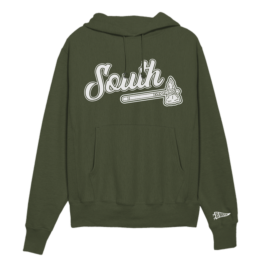 White Print Classic Tomahawk Hoodie - Army/White