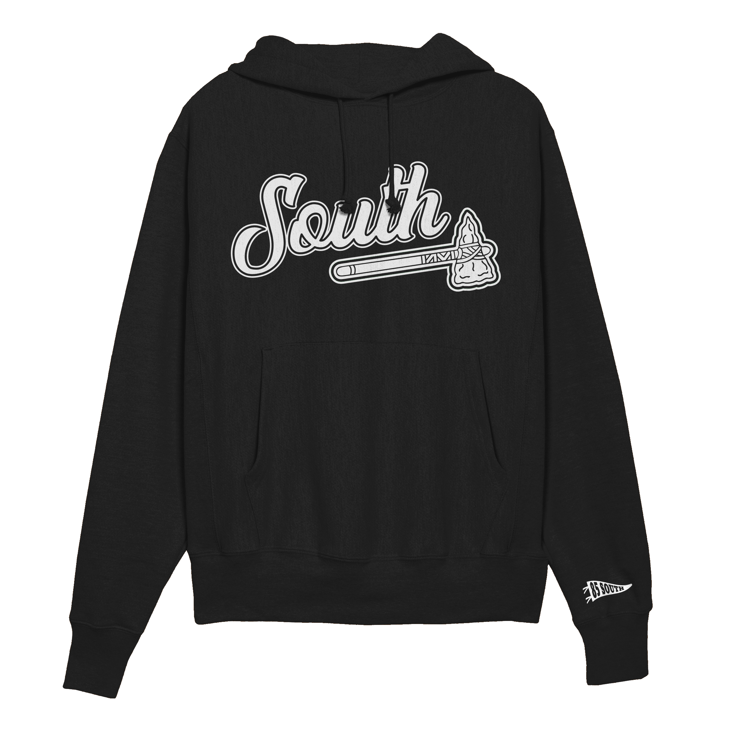 White Print Classic Tomahawk Hoodie - Black/White