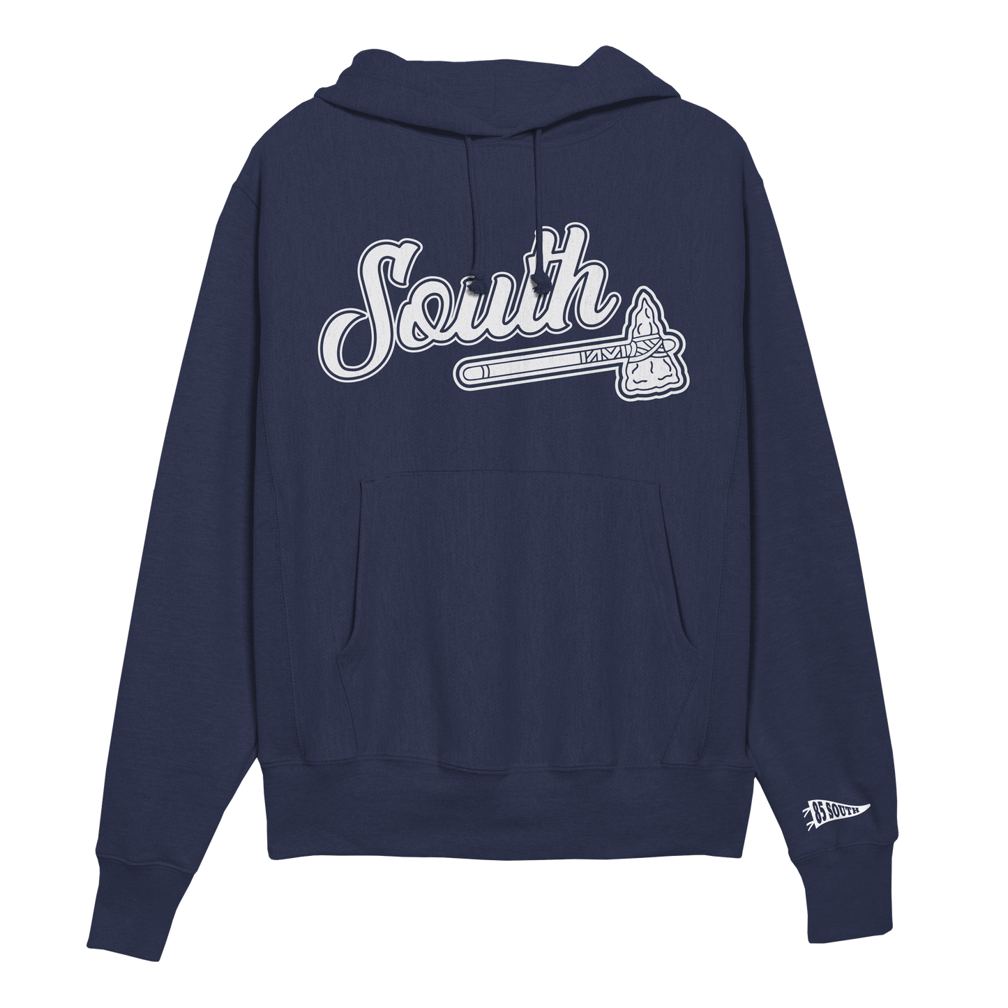 White Print Classic Tomahawk Hoodie - Navy/White