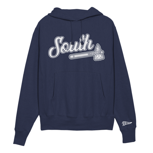 White Print Classic Tomahawk Hoodie - Navy/White