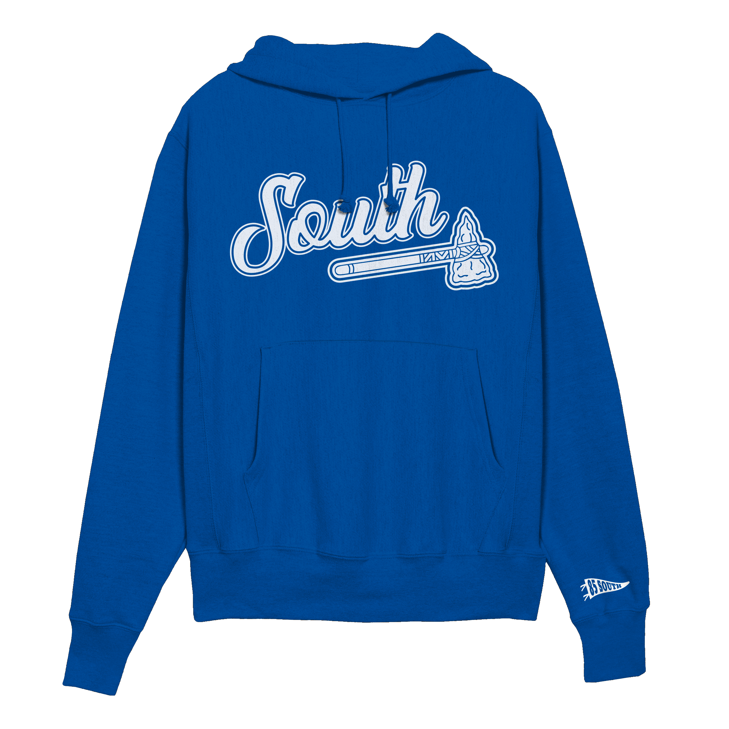 White Print Classic Tomahawk Hoodie - Royal/White