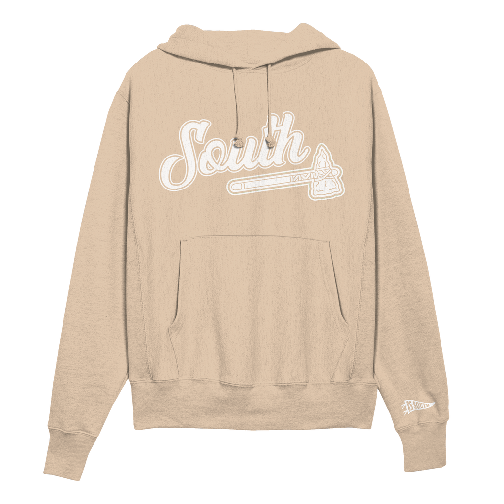 White Print Classic Tomahawk Hoodie - Sand/White