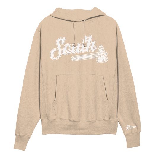 White Print Classic Tomahawk Hoodie - Sand/White