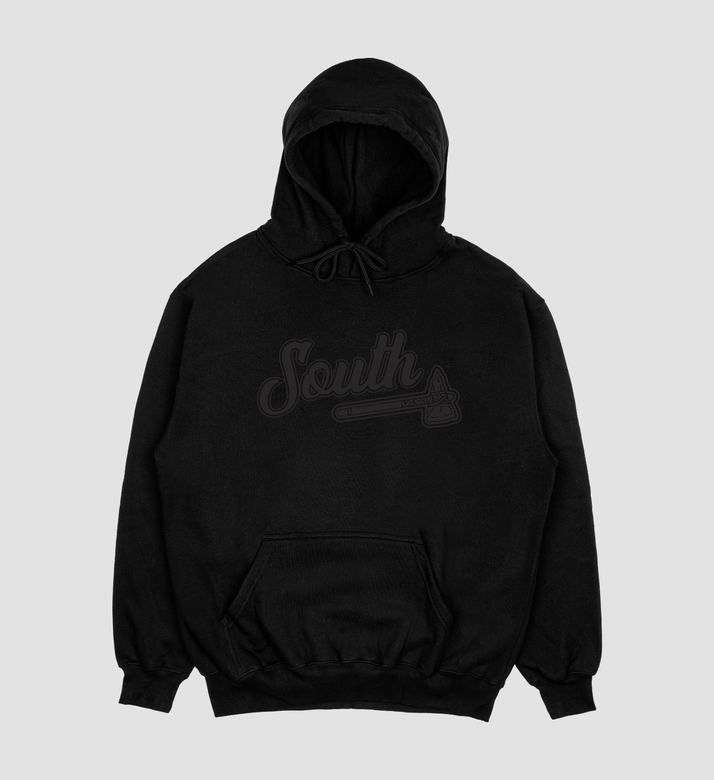 Black Print Tomahawk Hoodie - Black/Black