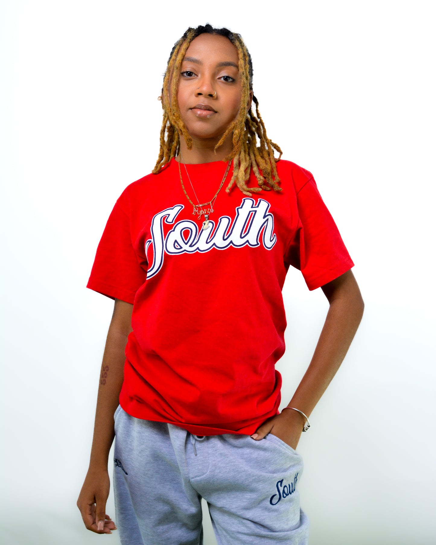 Evergreen South Script Tee - Red