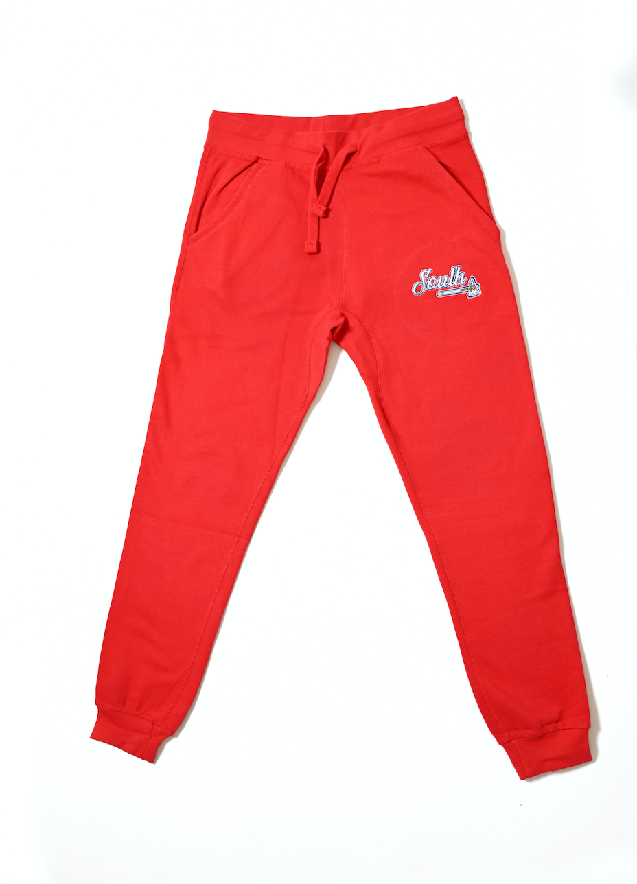 Embroidered Women Tomahawk Jogger - Red
