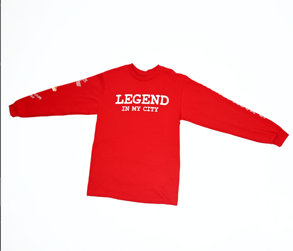 Legend In My City Long Sleeve Red Tee